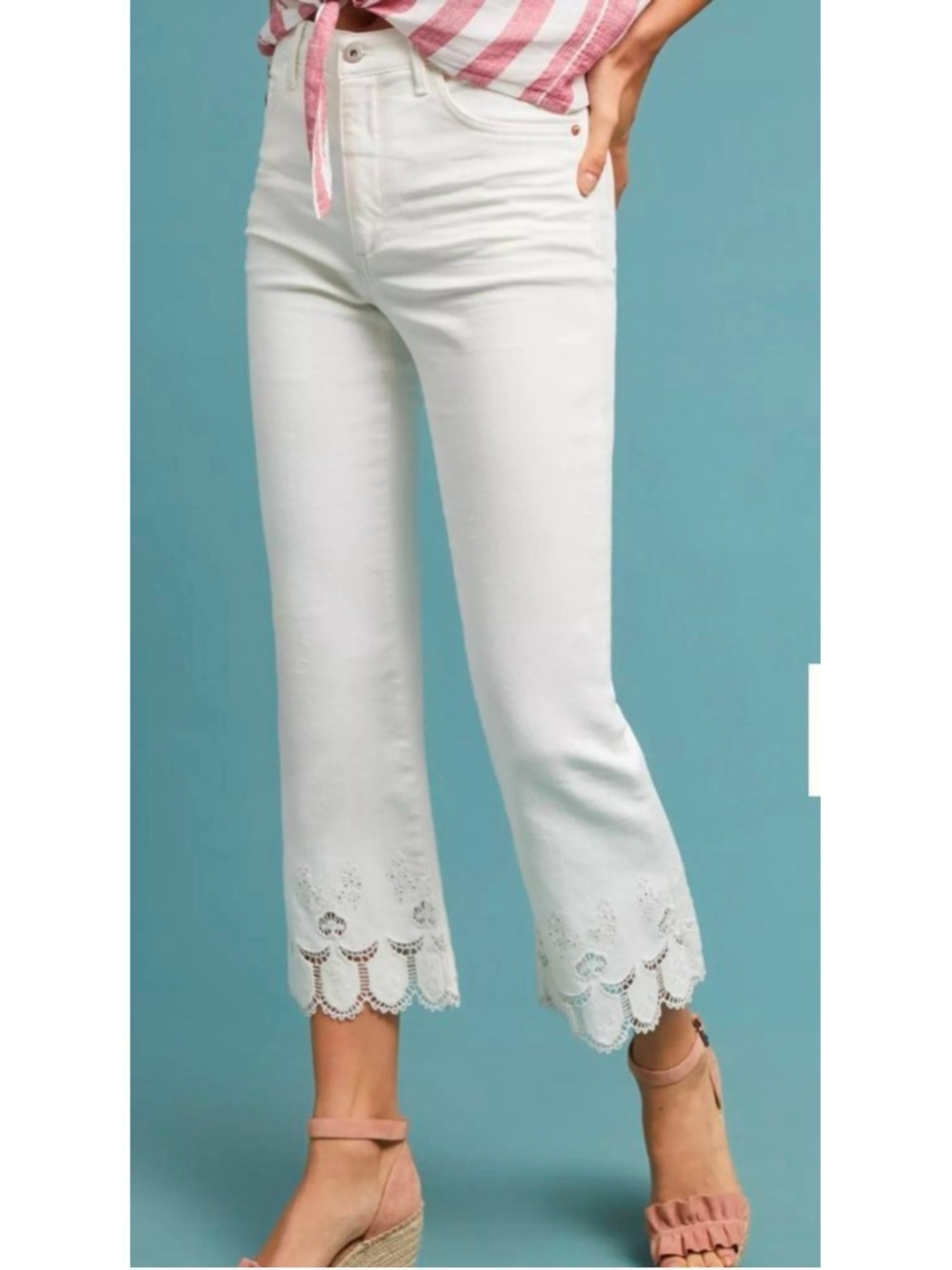 Pilcro High-Rise Cropped Flare Jeans Size 26